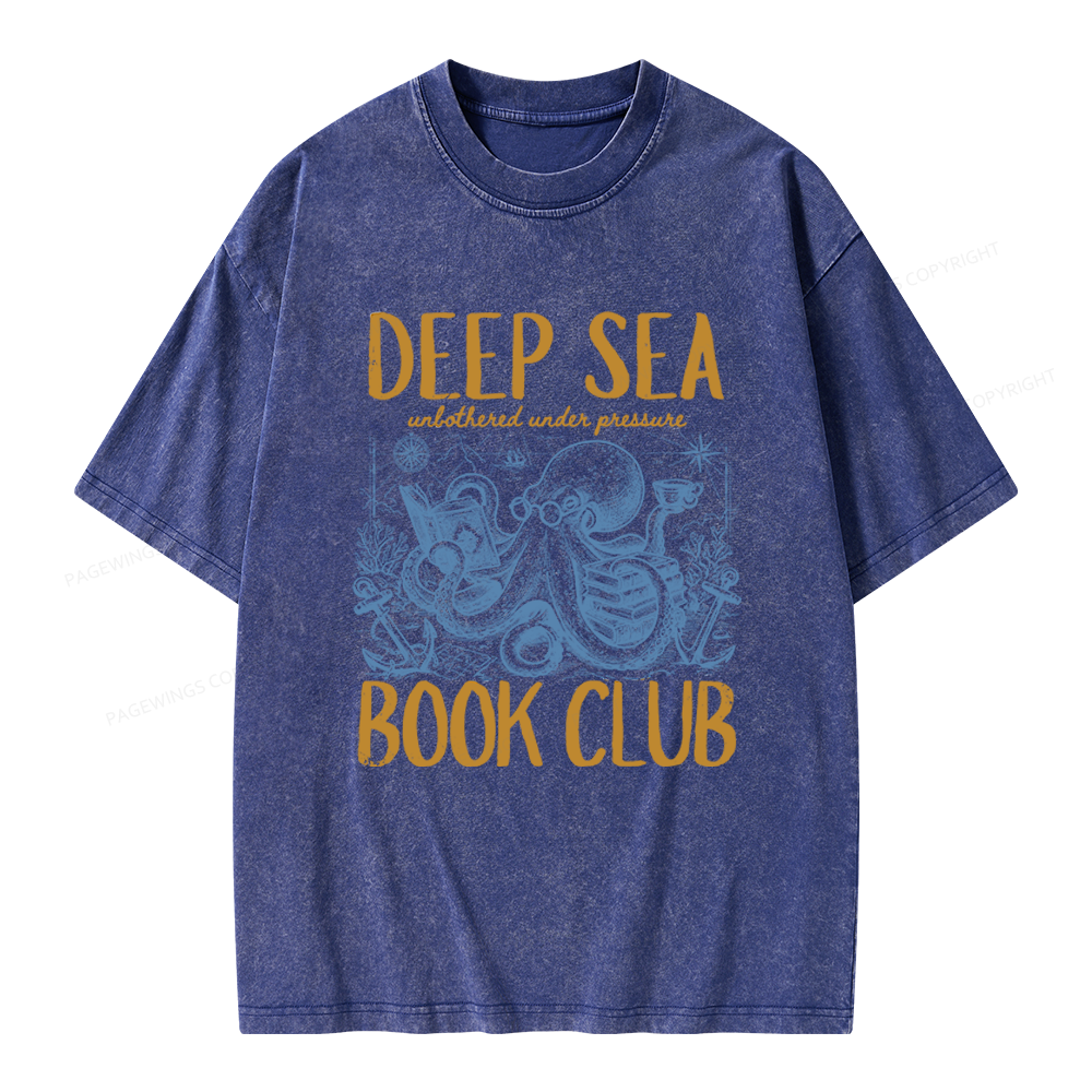 Pagewings Deep Sea Book Club Unisex Washed T-shirt