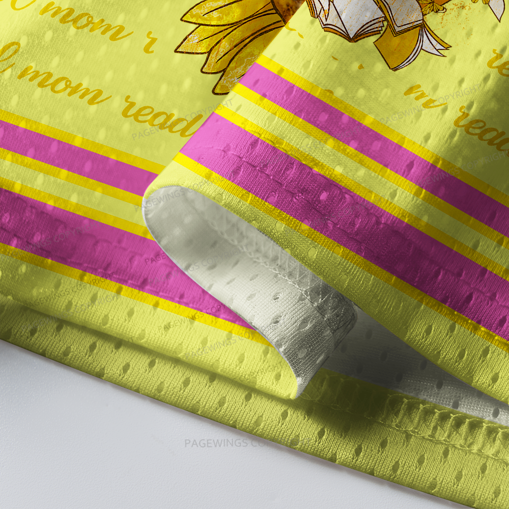 Pagewings Hot Mom Read Books Unisex Mesh Jersey