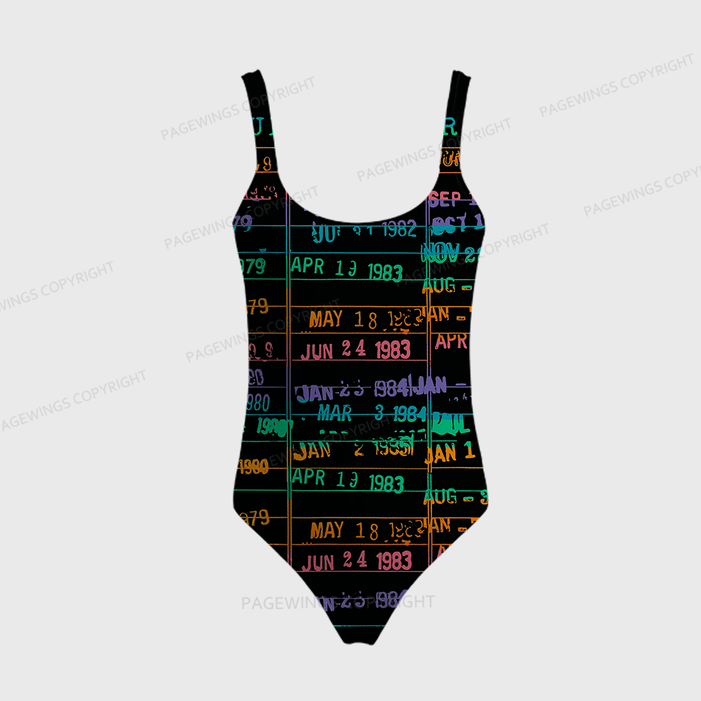 Pagewings Library Card One-Piece Swimsuit 