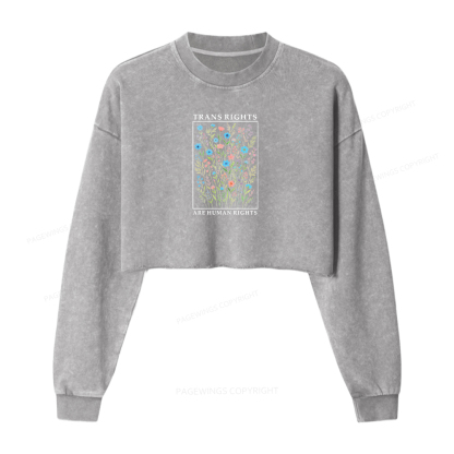 Pagewings Literacy And Justice For All Washed Crop Sweatshirt