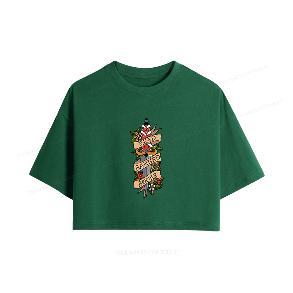 Pagewings Banned Books Women Crop Tops
