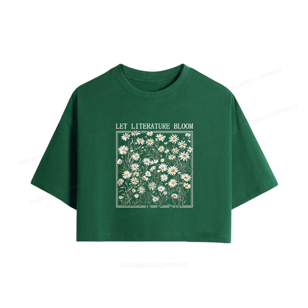 Pagewings Let Literature Bloom Women Crop Tops