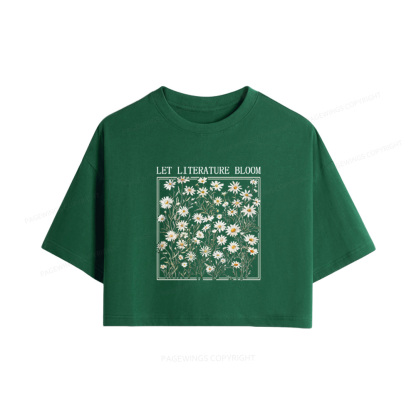 Pagewings Let Literature Bloom Women Crop Tops