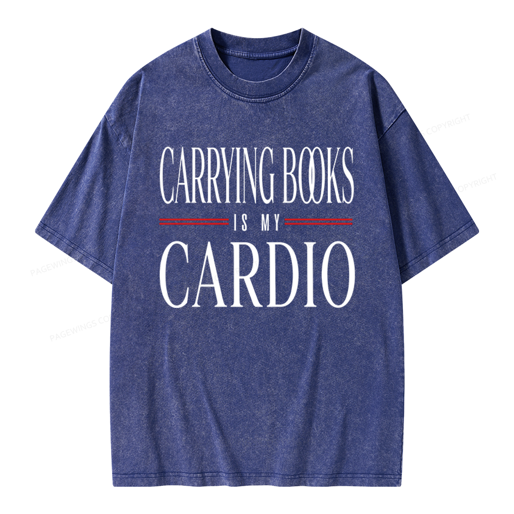 Pagewings Carrying Books Is My Cardio Unisex Washed T-shirt