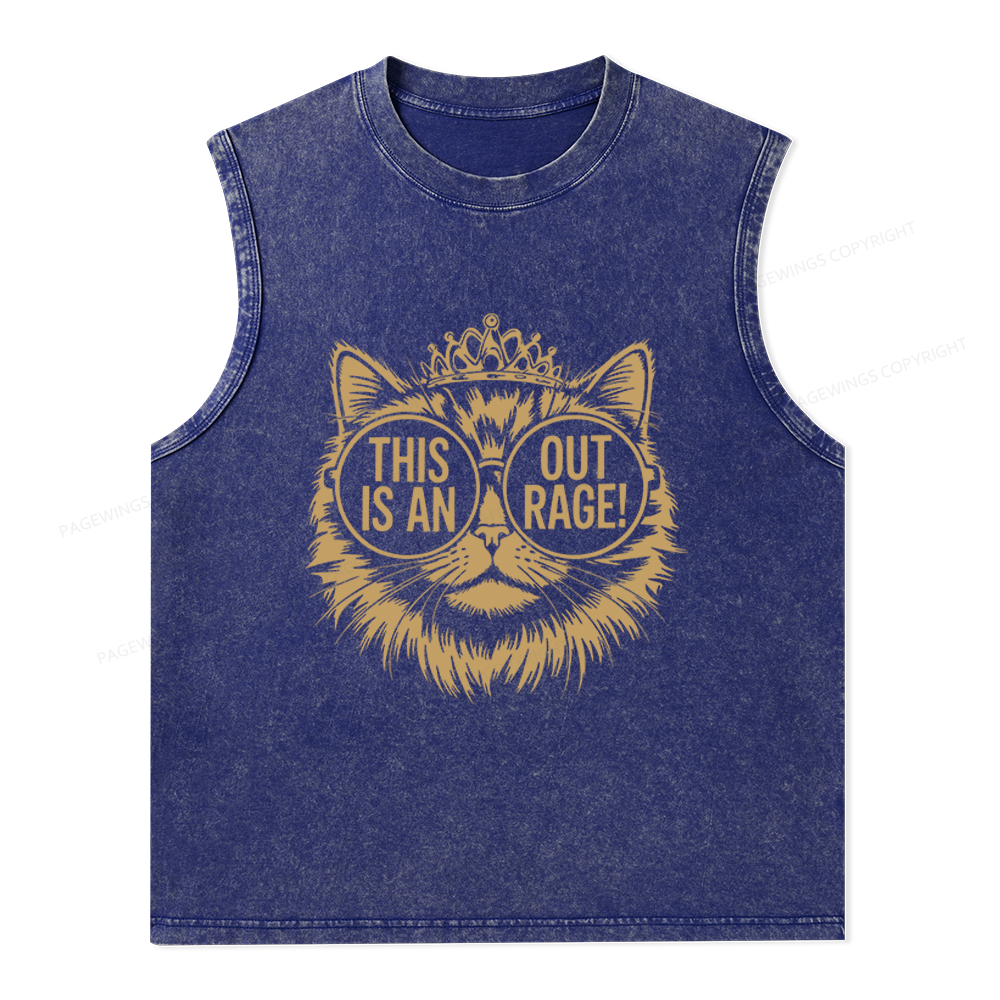 Pagewings This Is An Outrage Unisex Washed Tank Top
