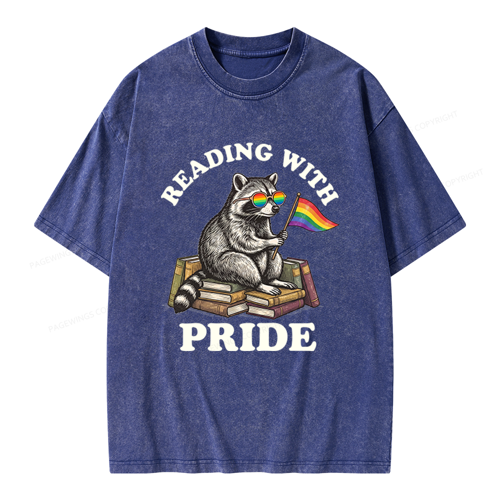 Pagewings Reading With Pride Unisex Washed T-shirt