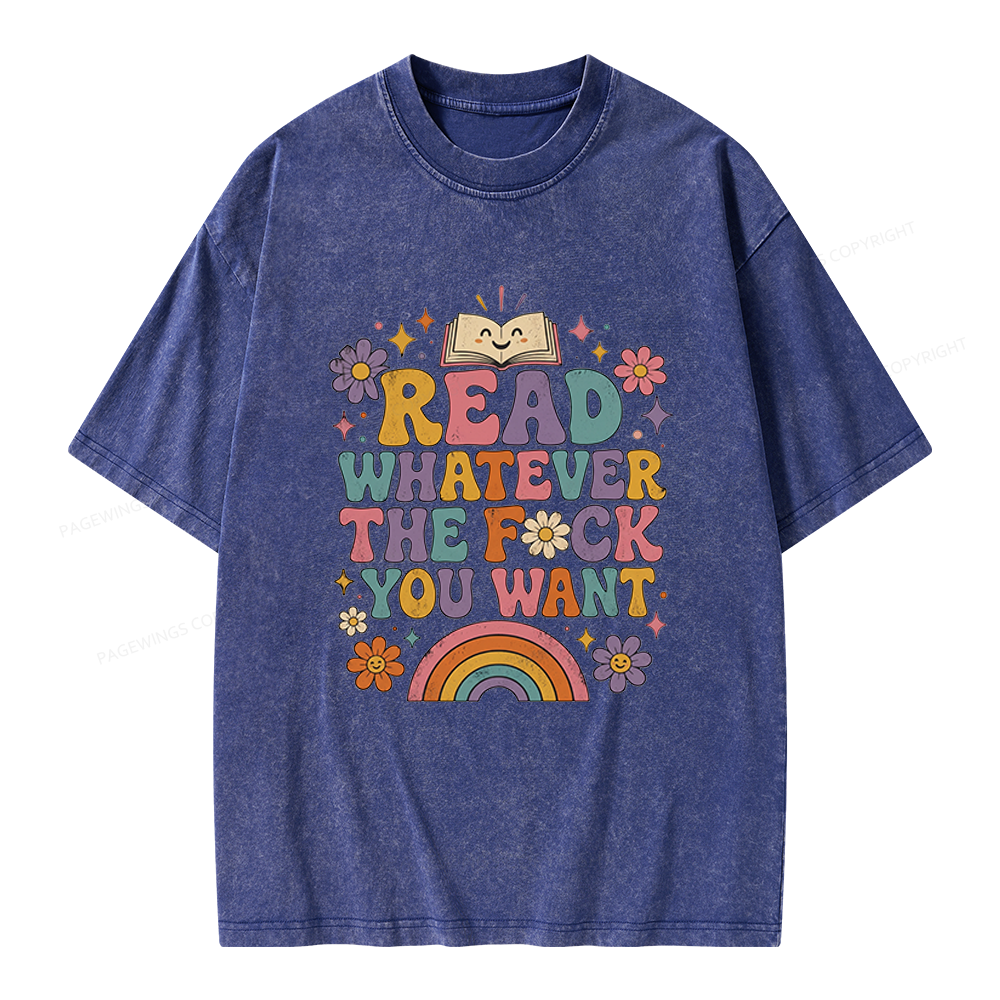 Pagewings Read Whatever Unisex Washed T-shirt