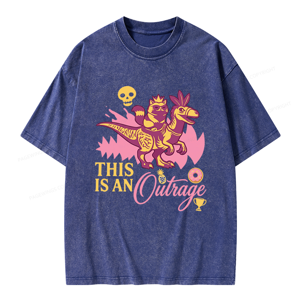 Pagewings This Is An Outrage Unisex Washed T-shirt
