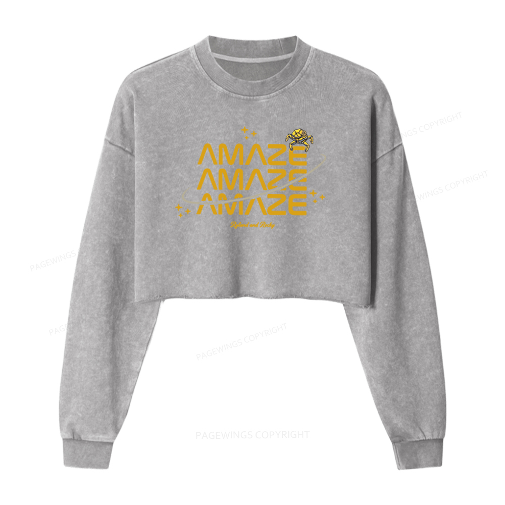 Pagewings Sci-Fi Book Lover Washed Crop Sweatshirt