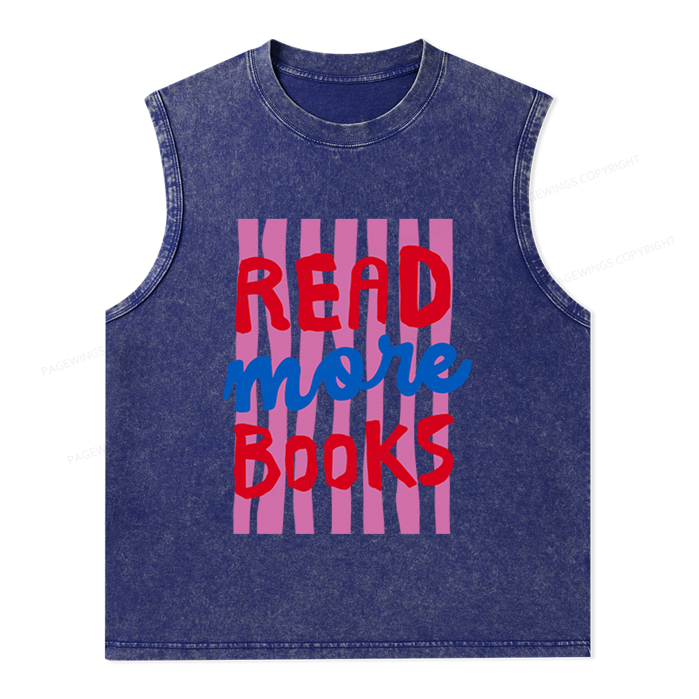 Pagewings Read More Books Unisex Washed Tank Top