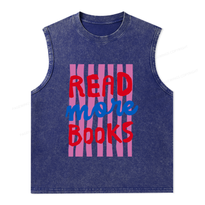 Pagewings Read More Books Unisex Washed Tank Top