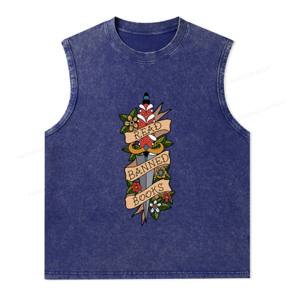 Pagewings Banned Books Unisex Washed Tank Top