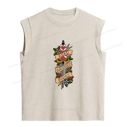 Pagewings Banned Books Women's Washed Tank Top