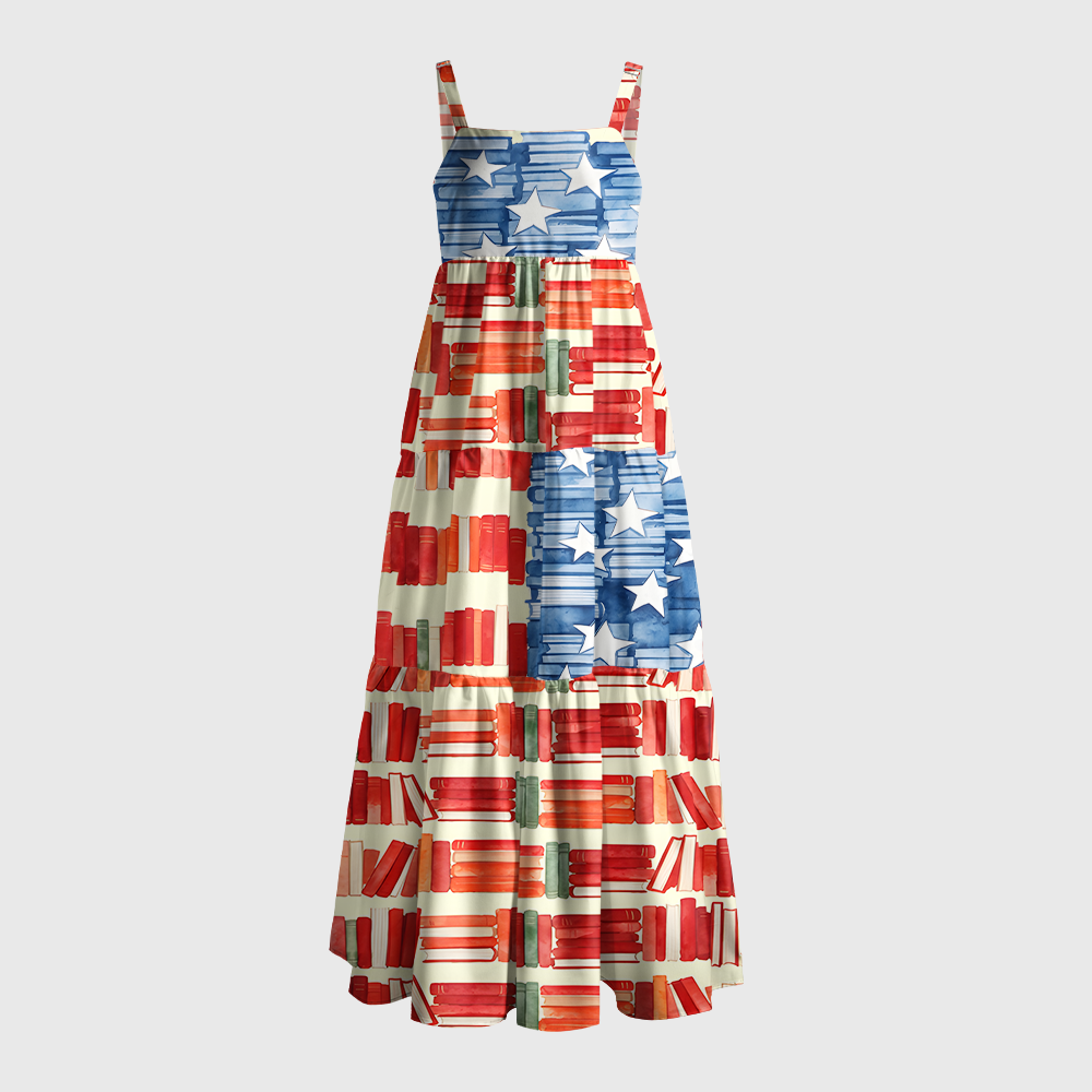 Pagewings Patriotic Nerd Maxi Dress