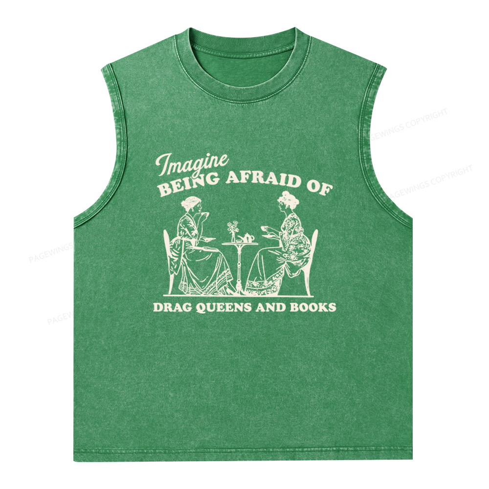 Pagewings Drag Queens Unisex Washed Tank Top