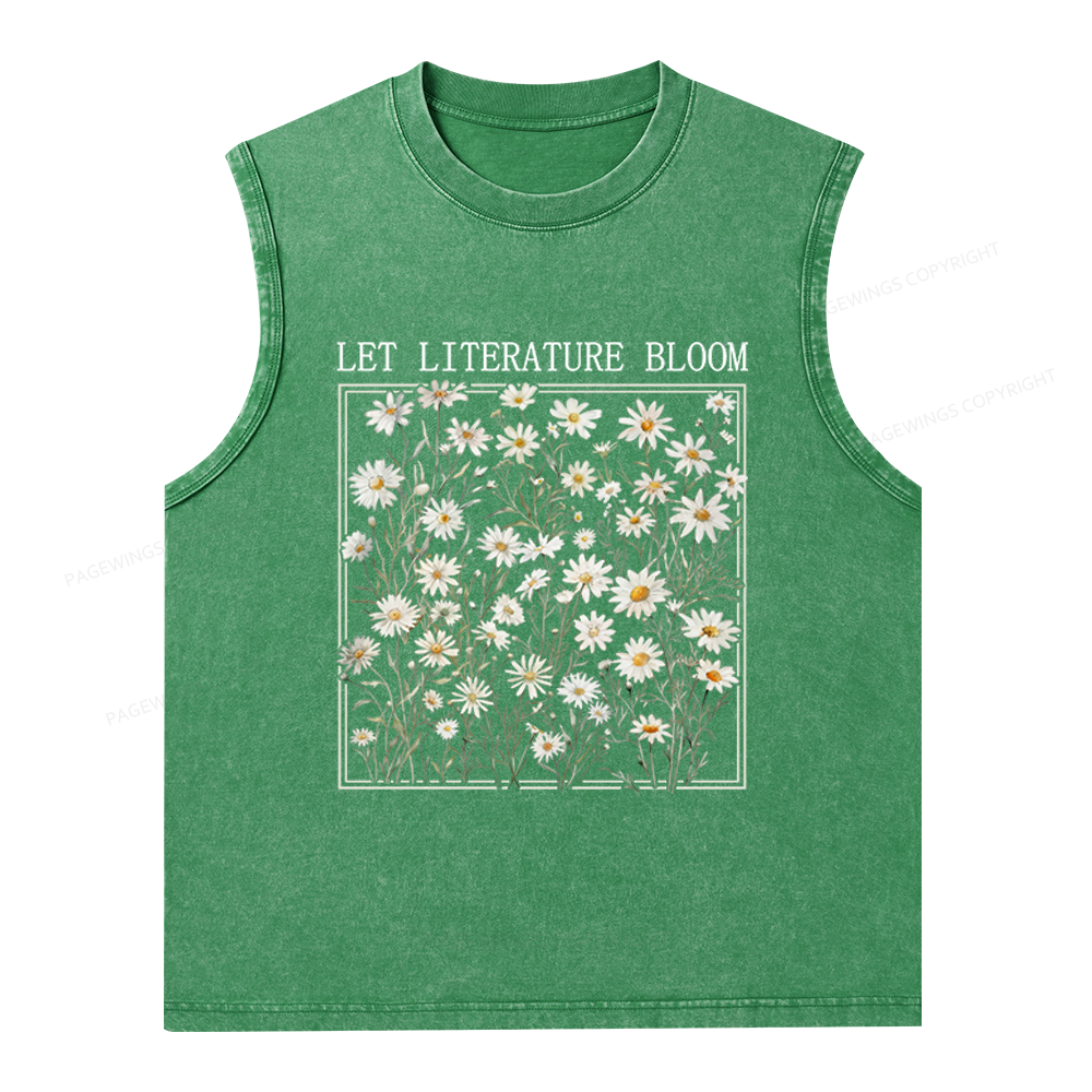 Pagewings Let Literature Bloom Unisex Washed Tank Top