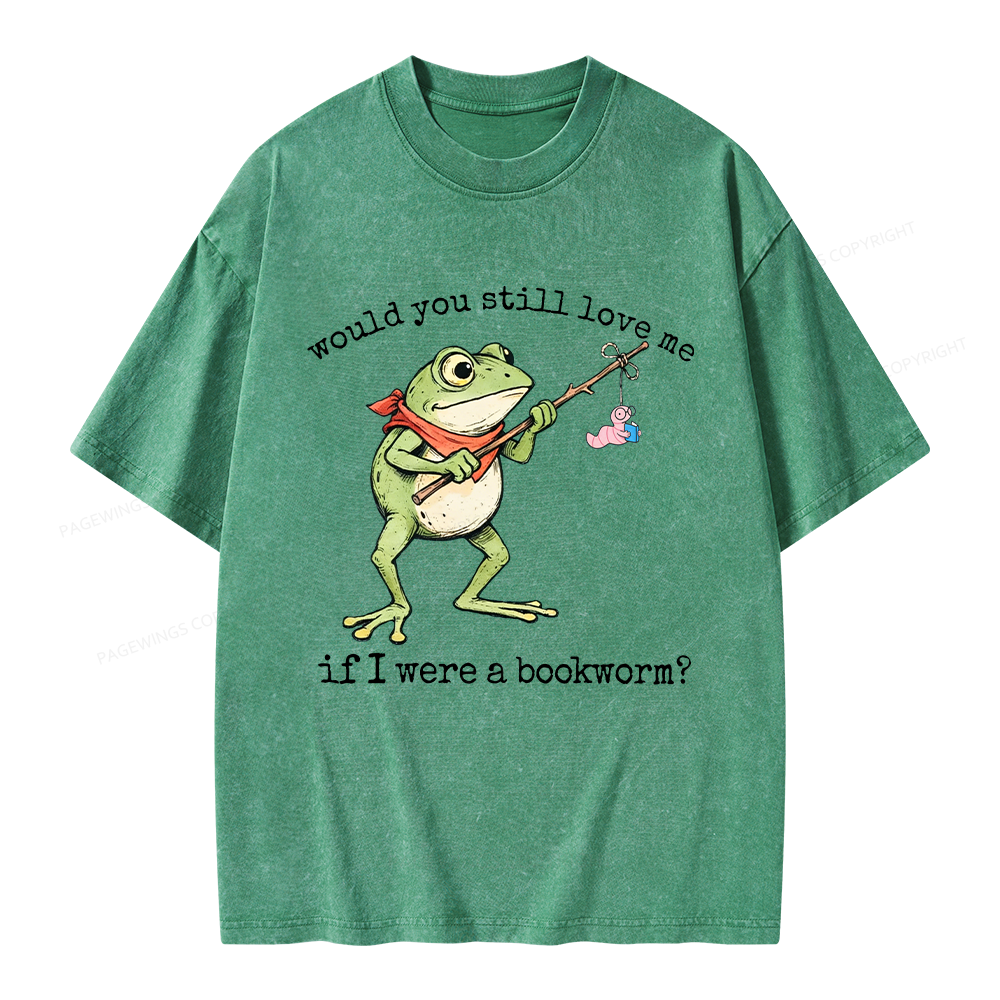 Pagewings If I Were A Bookworm Unisex Washed T-shirt