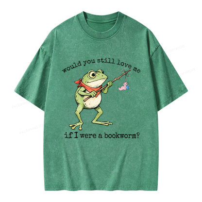 Pagewings If I Were A Bookworm Unisex Washed T-shirt