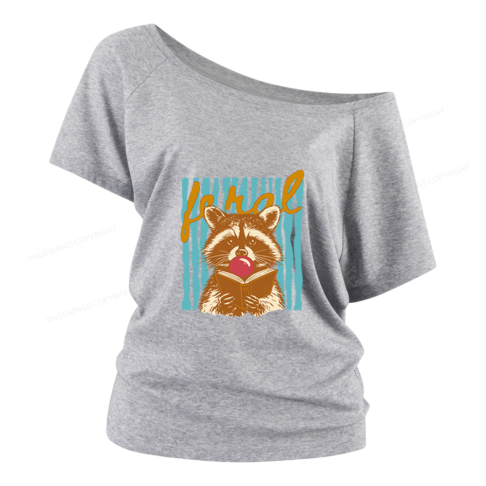 Pagewings Feral Girl Summer Women Off Shoulder T-shirts