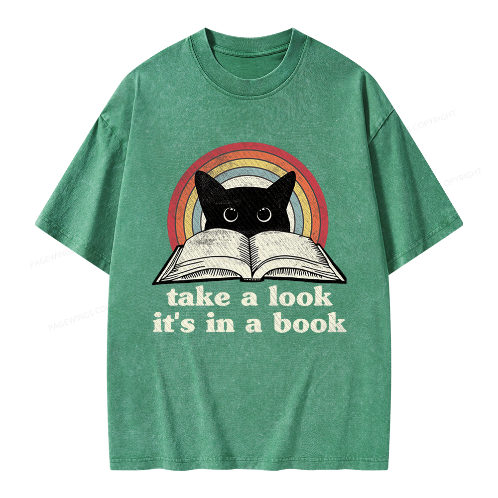 Pagewings Take A Look Its In A Book Unisex Washed T-shirt