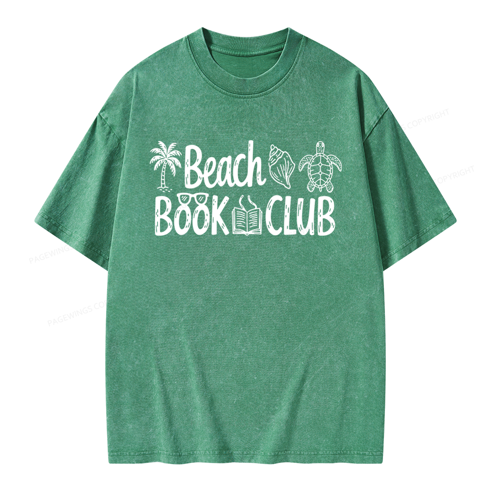 Pagewings Beach Book Club Unisex Washed T-shirt