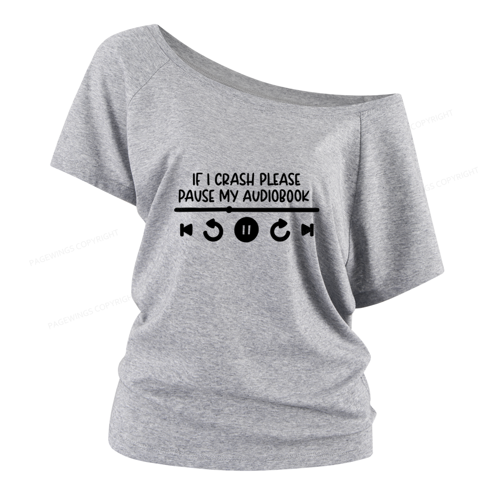 Pagewings Audiobook Women Off Shoulder T-shirts