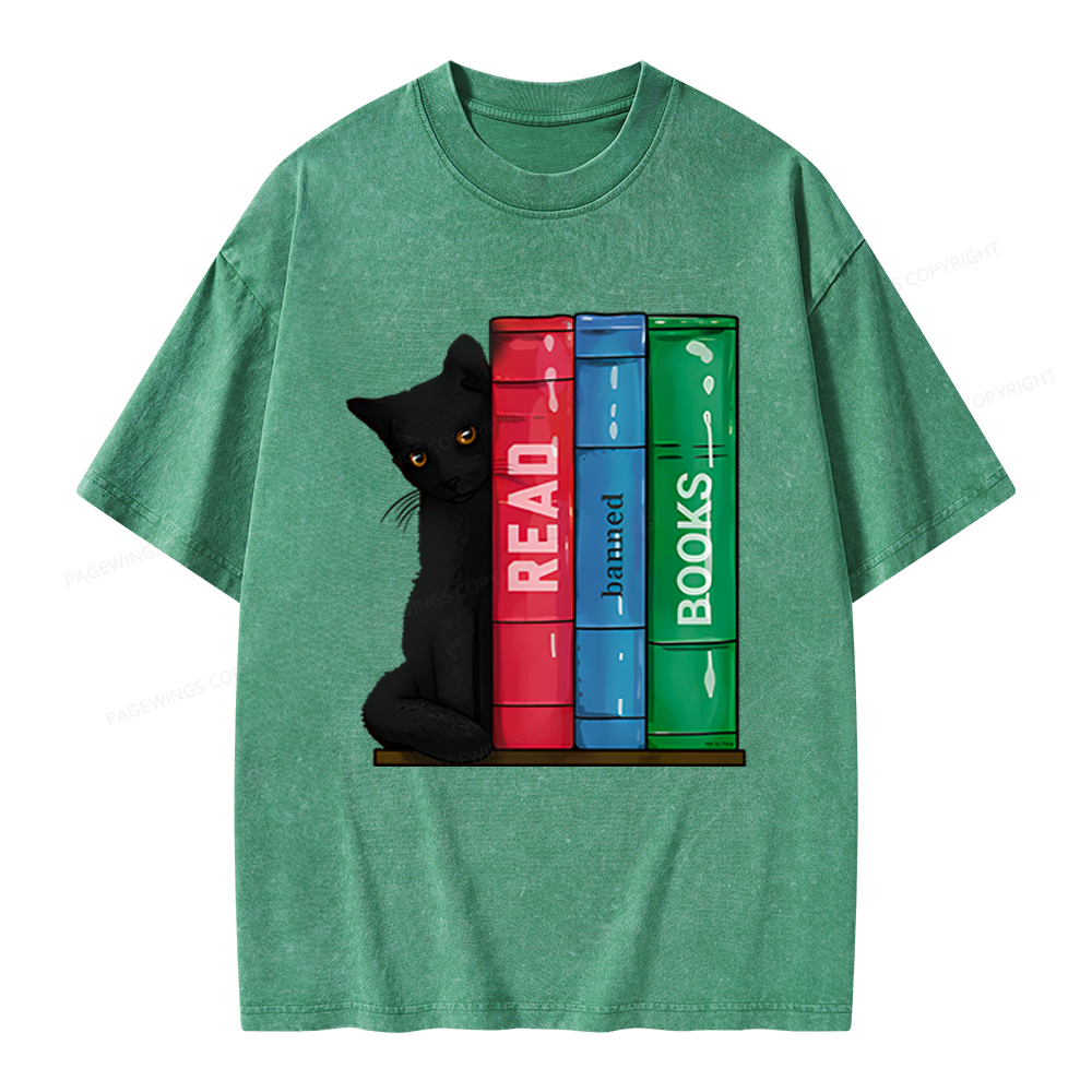 Pagewings Read Banned Books Unisex Washed T-shirt
