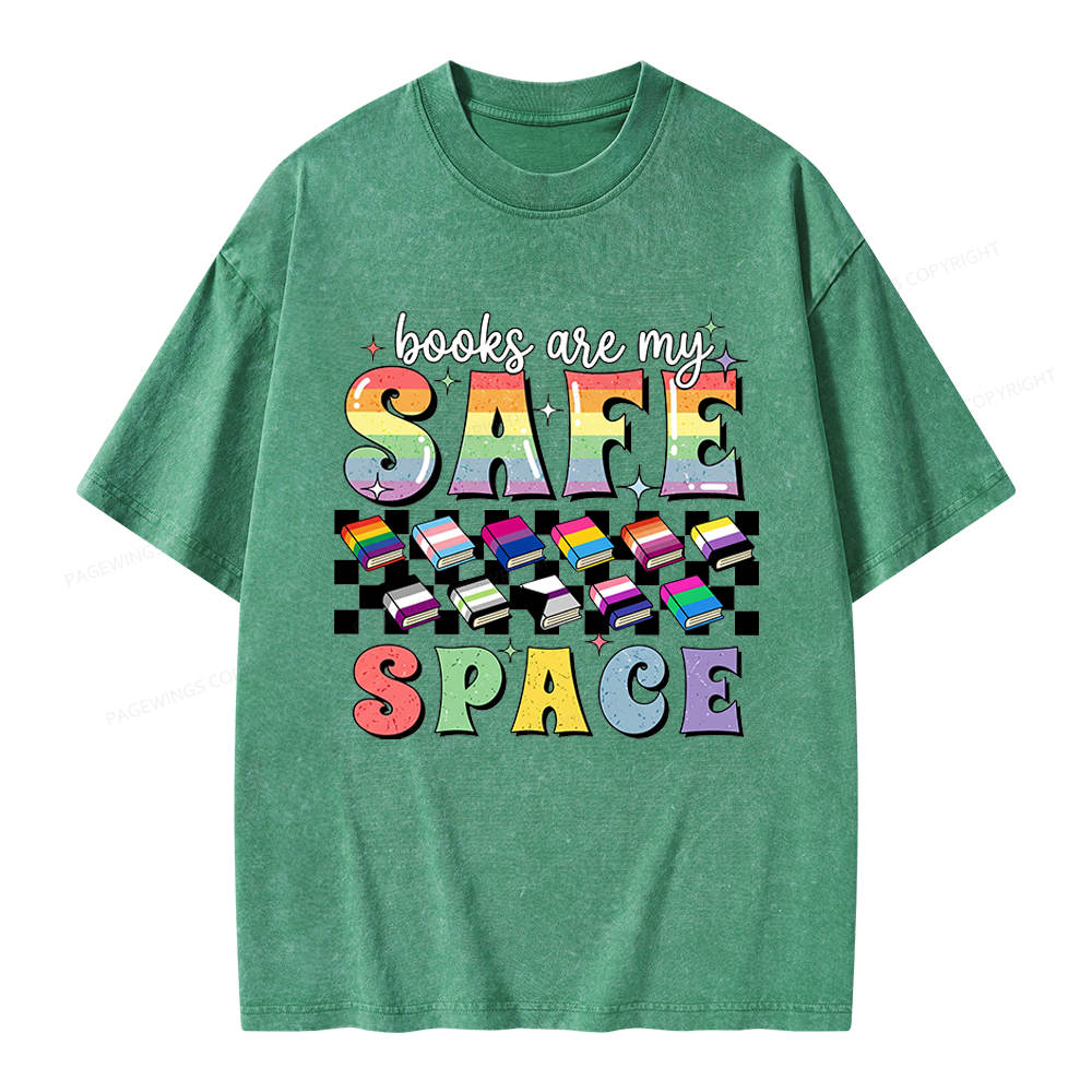Pagewings Books Are My Space Unisex Washed T-shirt