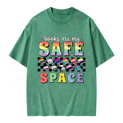 Pagewings Books Are My Space Unisex Washed T-shirt
