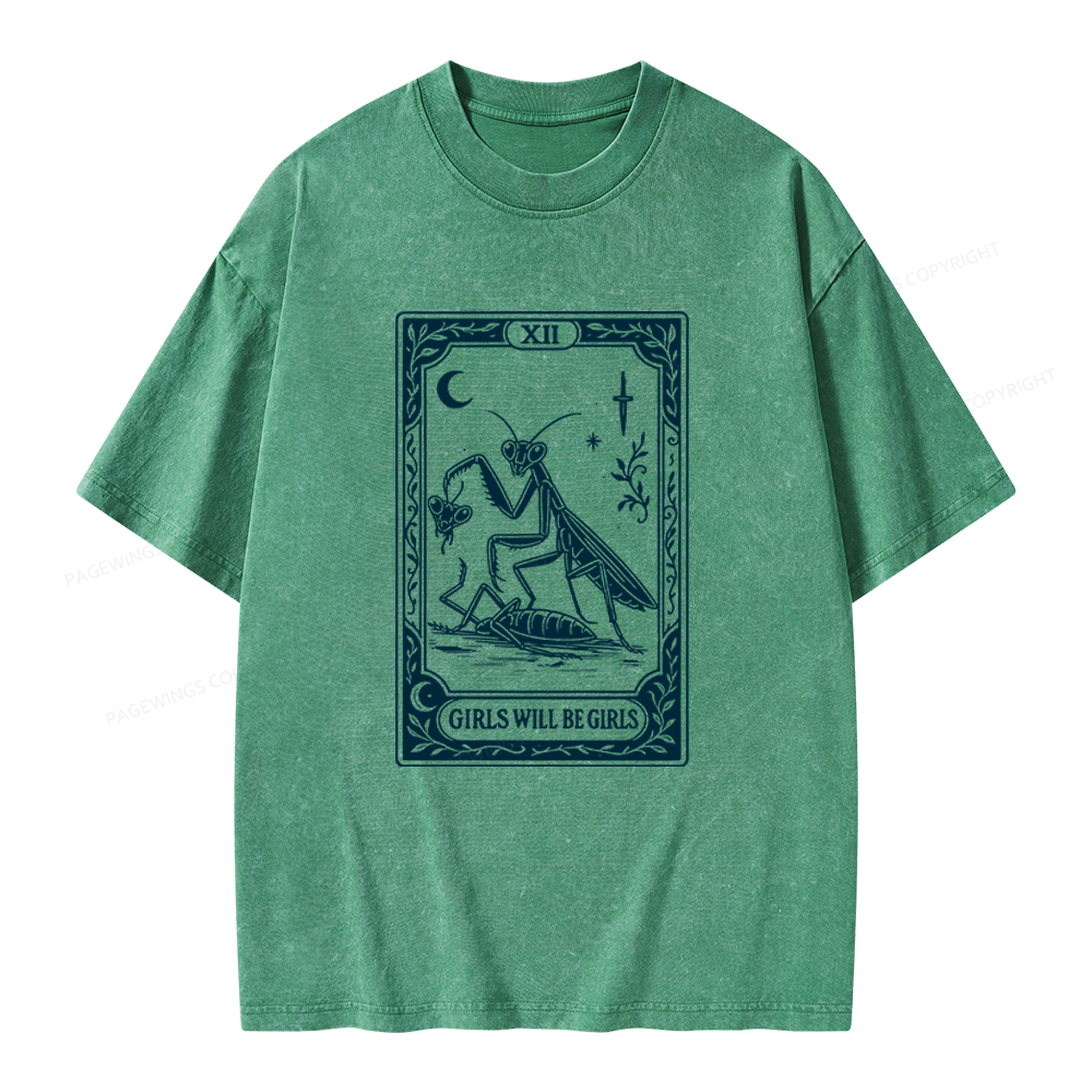 Pagewings Girls Will Be Girls Unisex Washed T-shirt