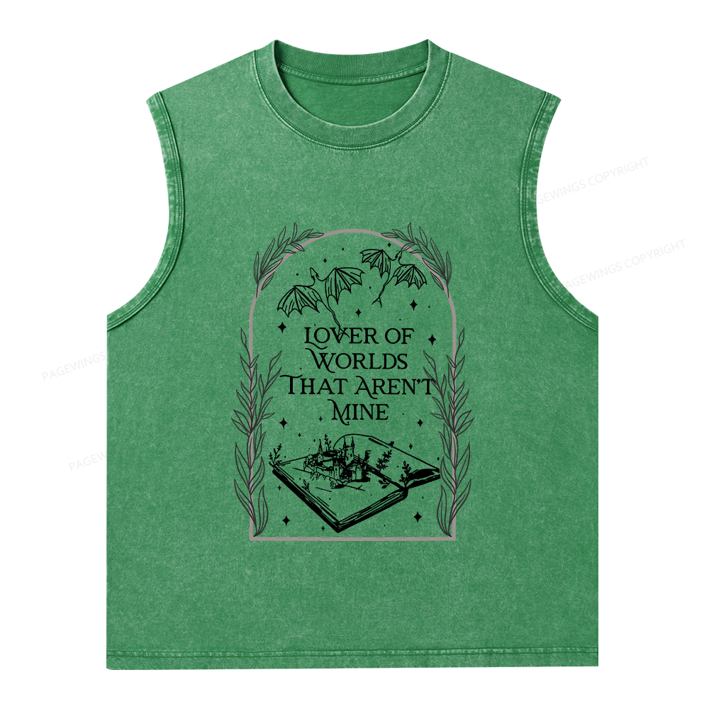 Pagewings Fantasy Reader Unisex Washed Tank Top