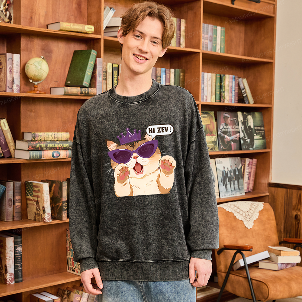Pagewings Sci-Fi Book Lover Unisex Washed Sweatshirt
