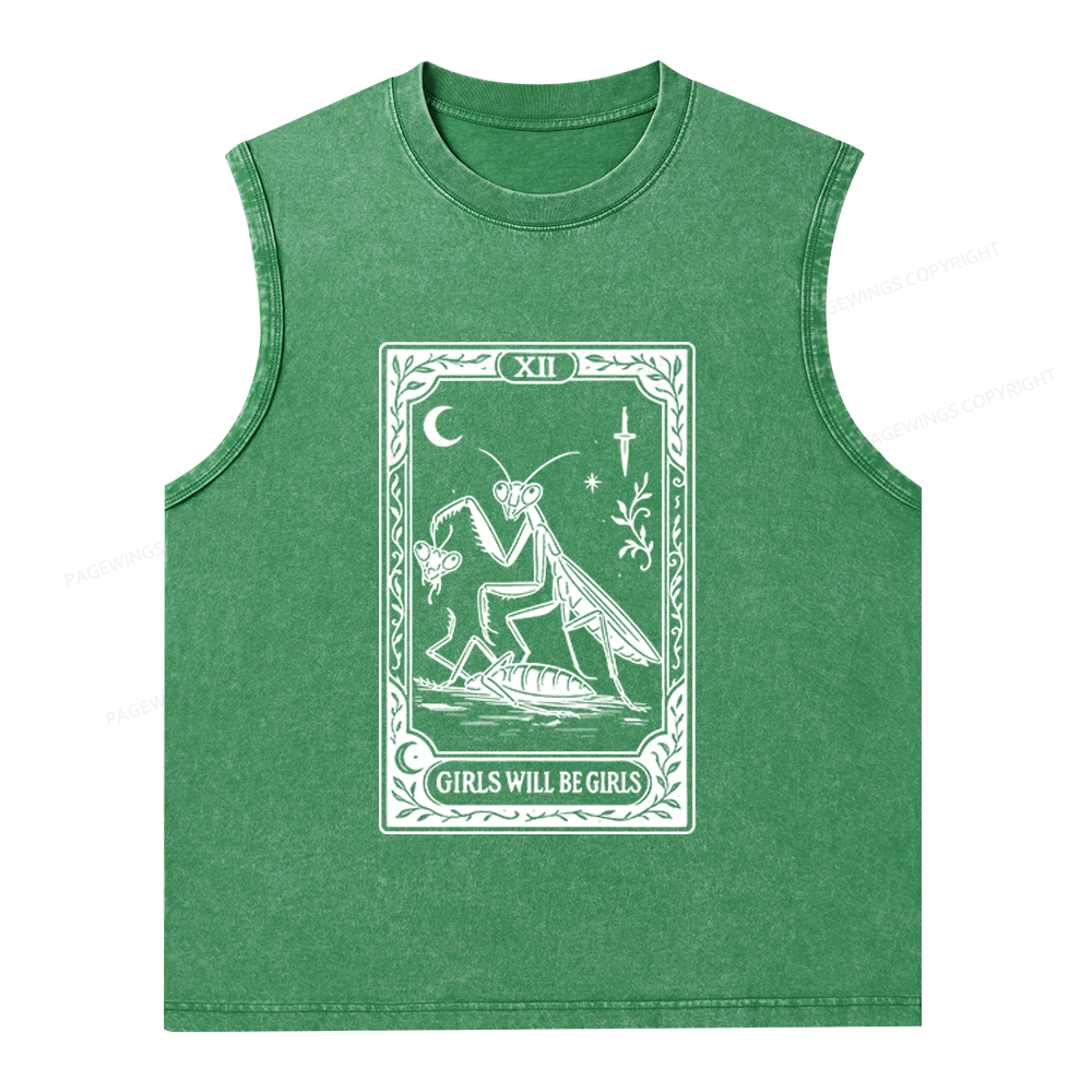 Pagewings Girls Will Be Girls Unisex Washed Tank Top