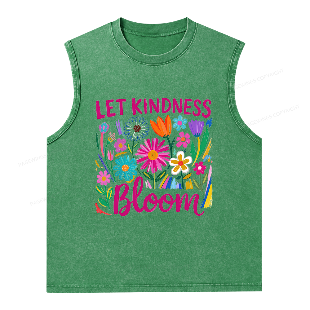 Pagewings Let Kindness Bloom Unisex Washed Tank Top