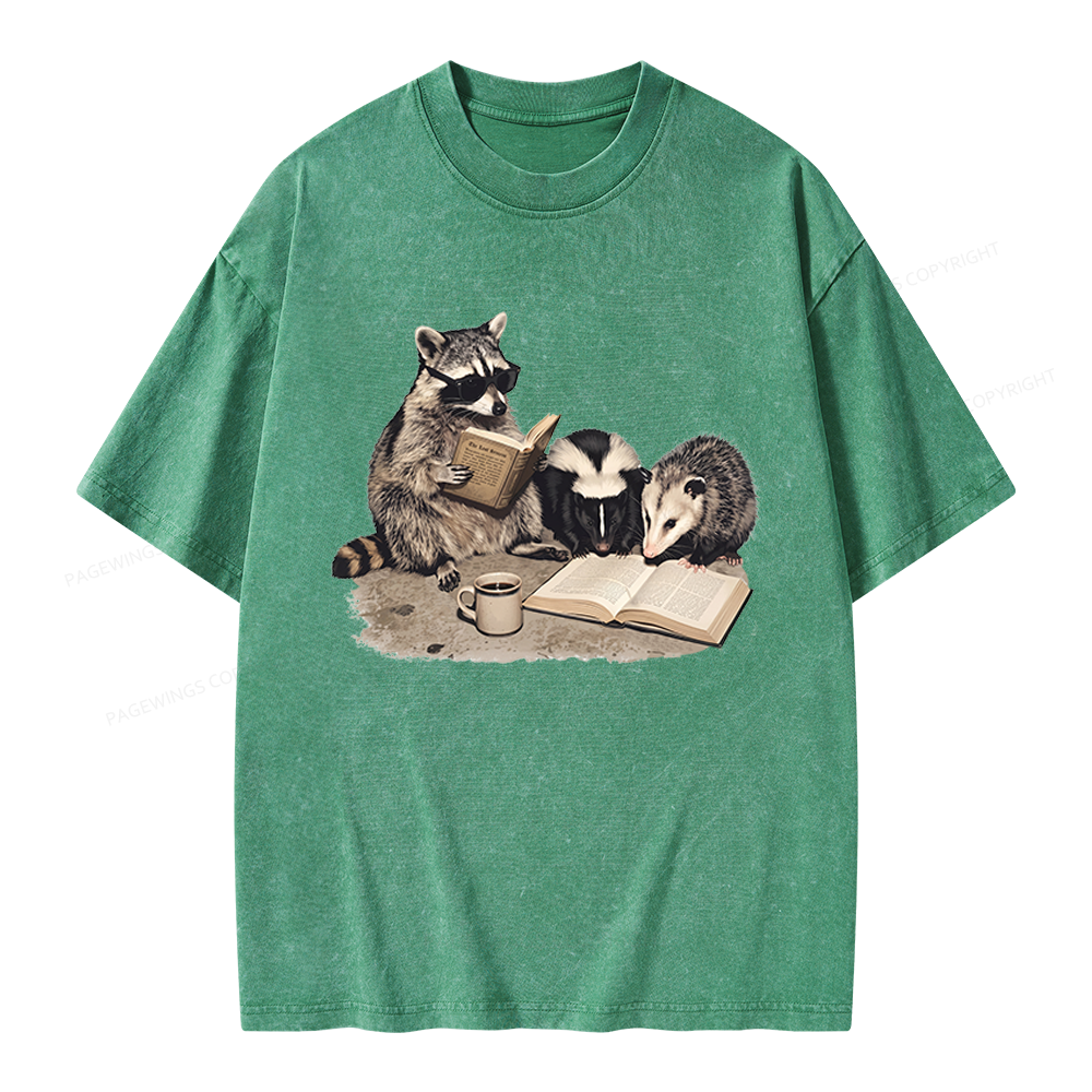 Pagewings Trash Book Club Unisex Washed T-shirt