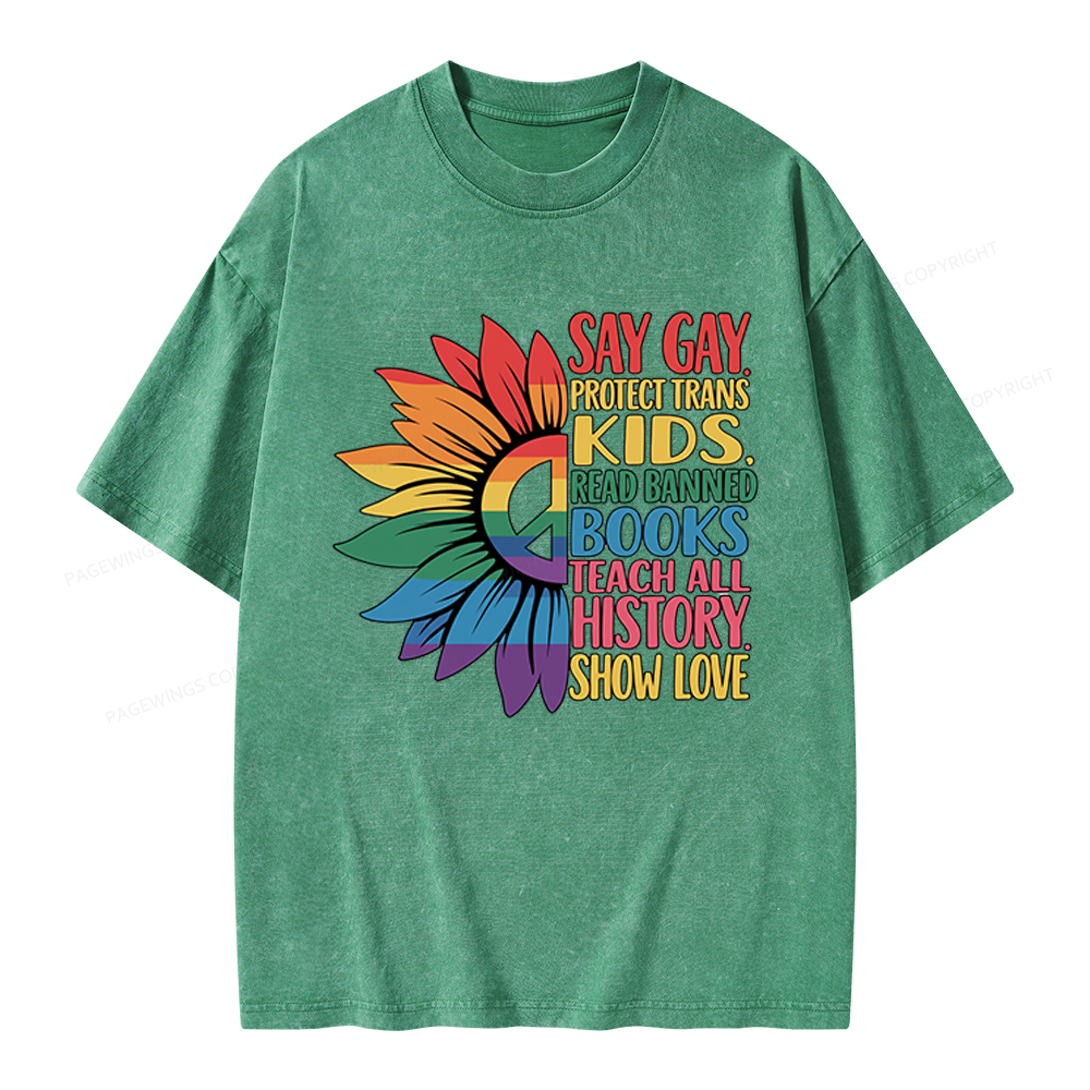 Pagewings Pride Month Unisex Washed T-shirt