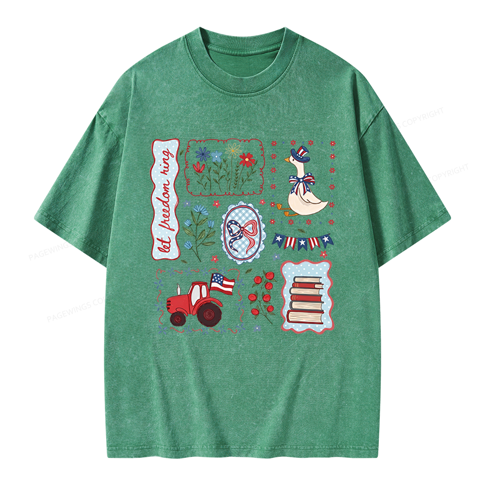Pagewings Independence Day Unisex Washed T-shirt