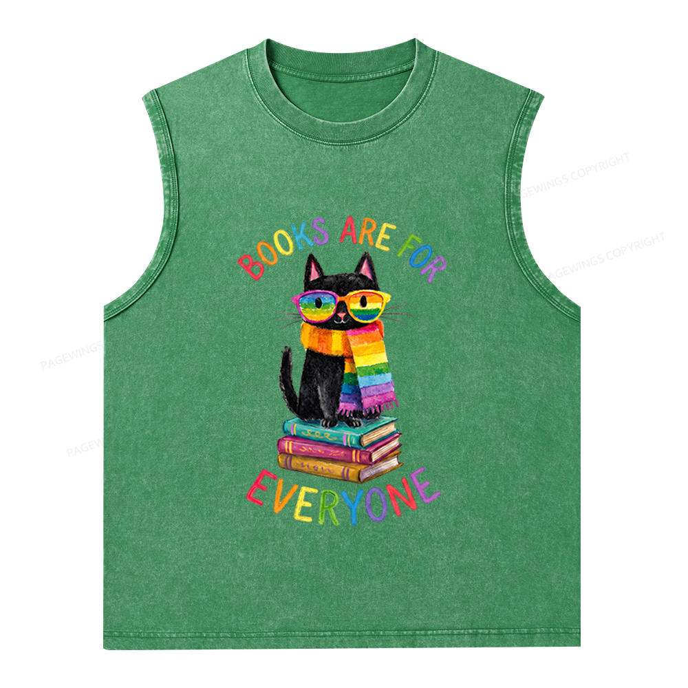 Pagewings Books Are For Everyone Unisex Washed Tank Top