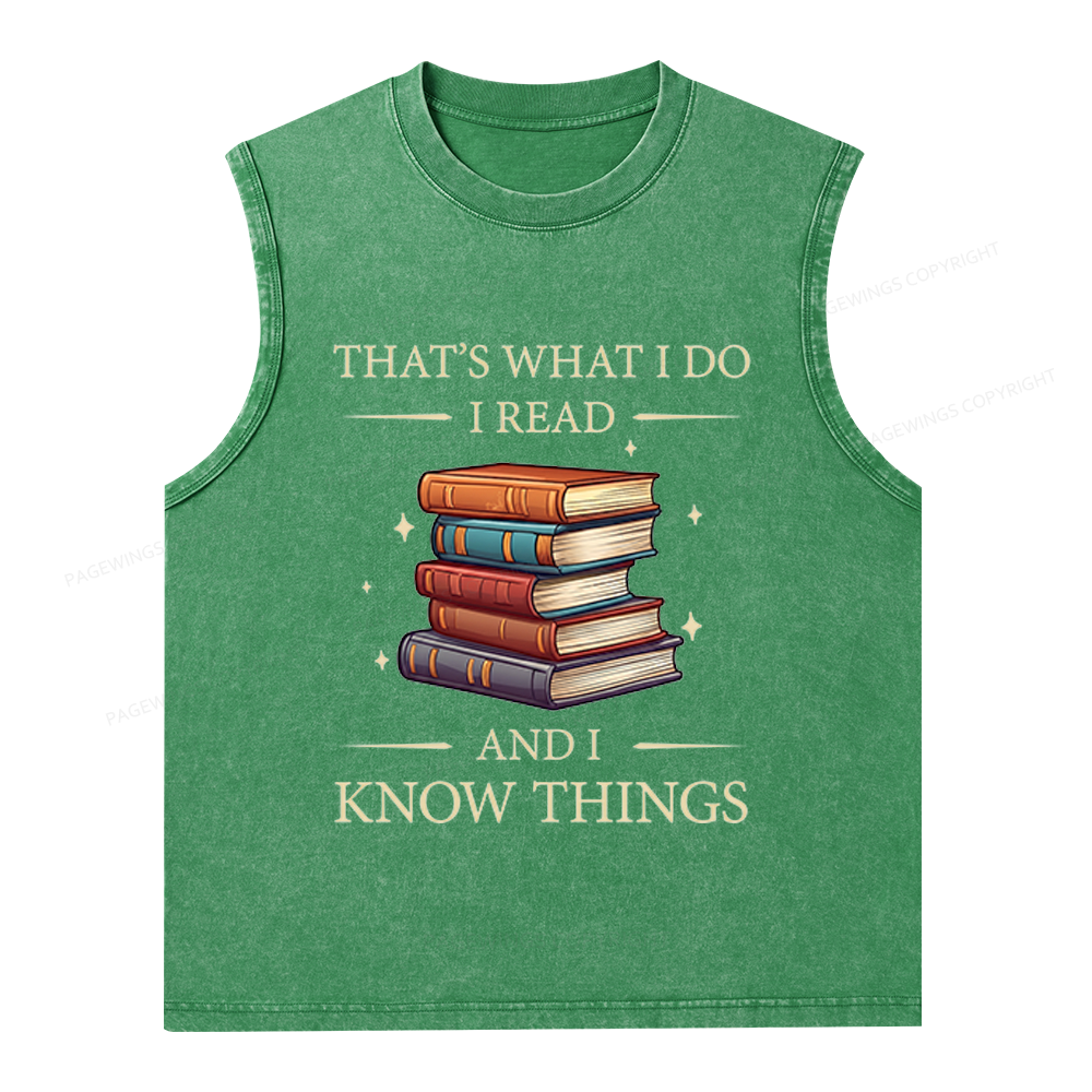Pagewings Book Nerd Unisex Washed Tank Top