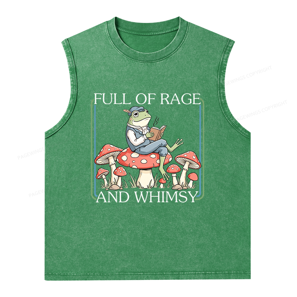 Pagewings Full Of Rage and Whimsy Unisex Washed Tank Top