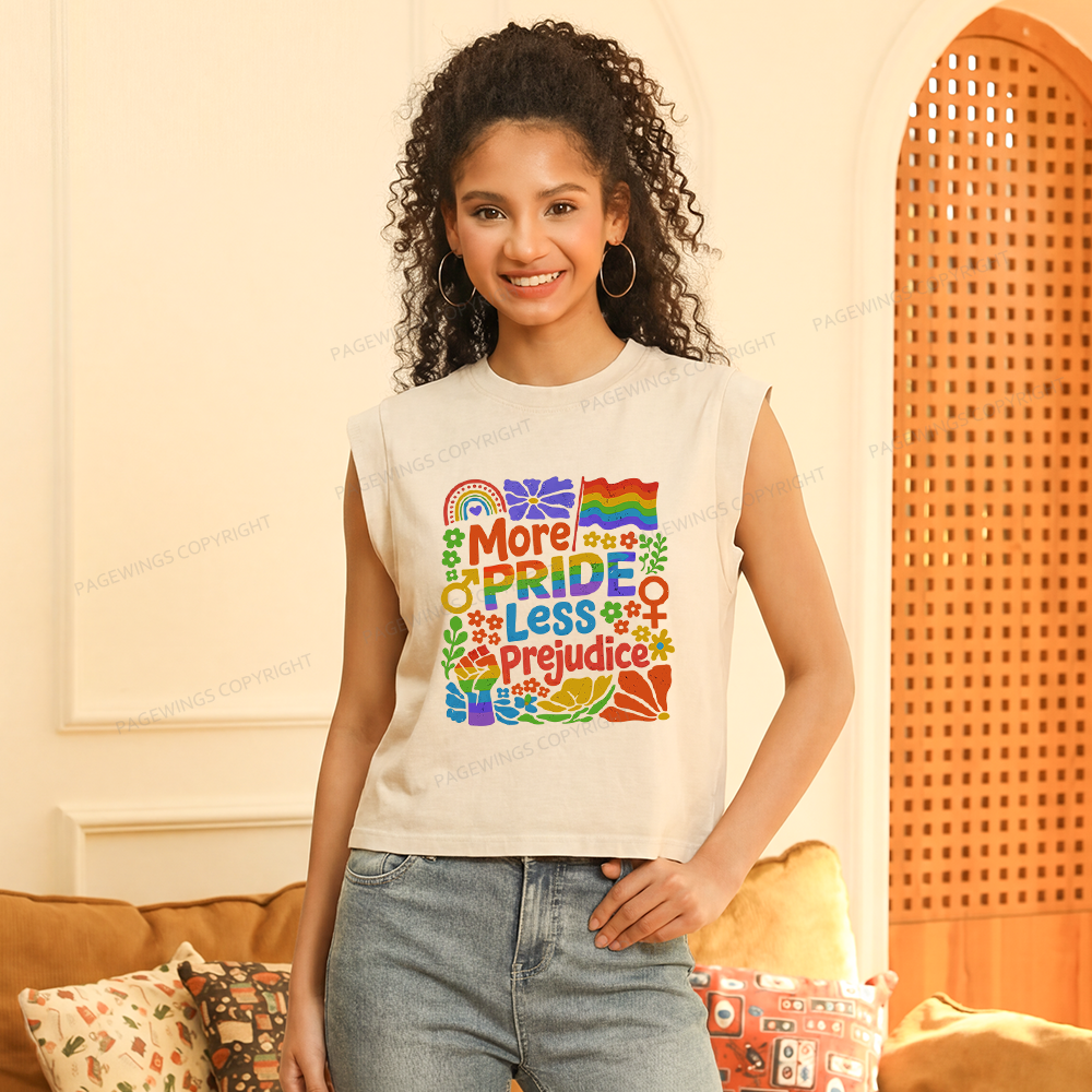 Pagewings More Pride Less Prejudice Women's Washed Tank Top