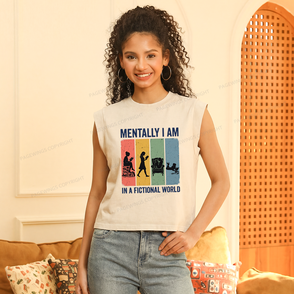 Pagewings Reading In A Fictional World Women's Washed Tank Top
