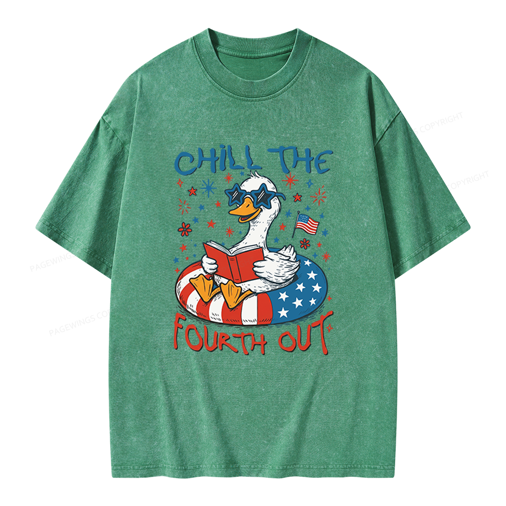 Pagewings Funny Patriotic Goose Unisex Washed T-shirt
