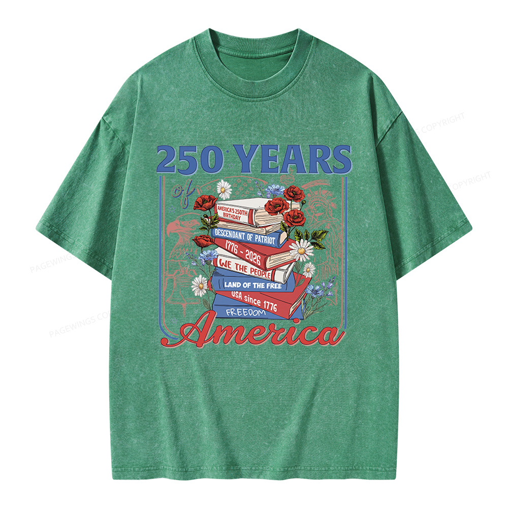 Pagewings Patriotic Reader Unisex Washed T-shirt