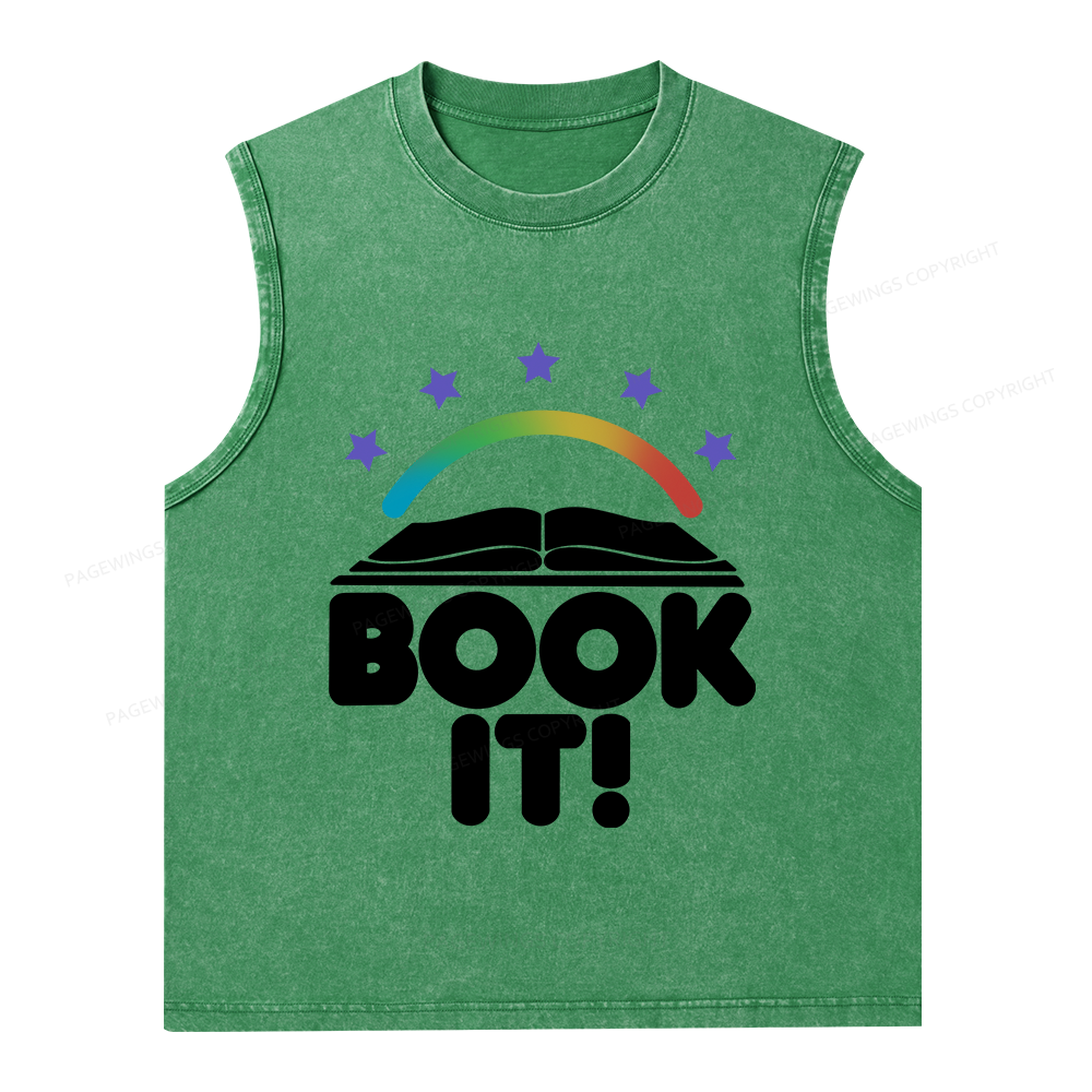 Pagewings Book It Unisex Washed Tank Top