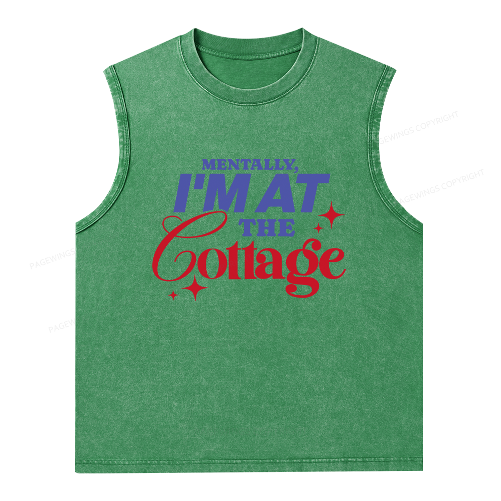 Pagewings  I'm at the Cottage Unisex Washed Tank Top