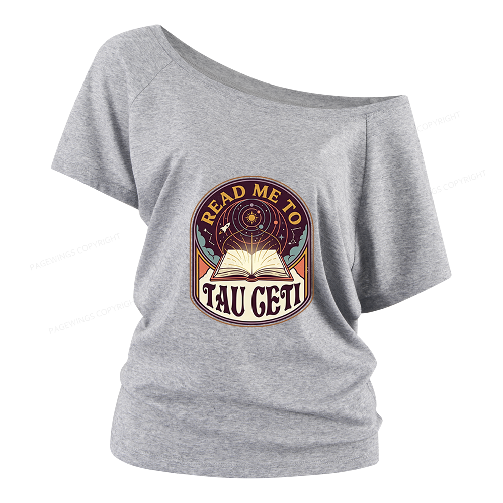 Pagewings Sci-Fi Novel Lover Women Off Shoulder T-shirts