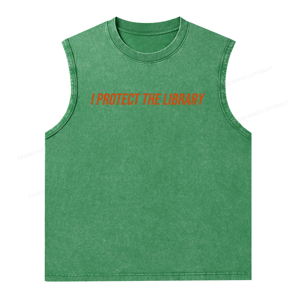 Pagewings I Protect The Library Unisex Washed Tank Top