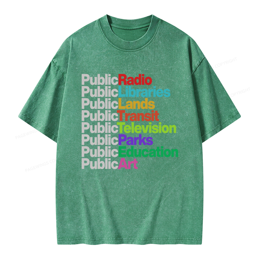 Pagewings Public Libraries Unisex Washed T-shirt