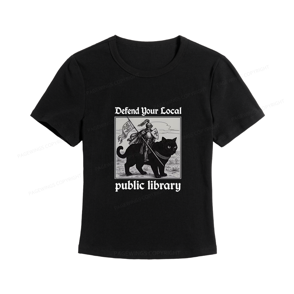 Pagewings Defend Your Local public library Women's Baby Tee